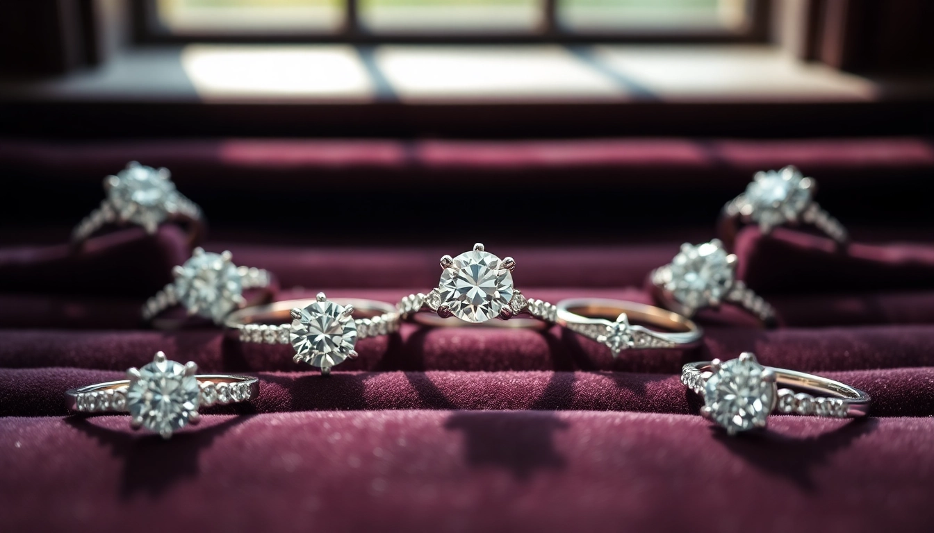 Admire the exquisite details of these 2 Carat Engagement Rings showcasing unique diamond settings.