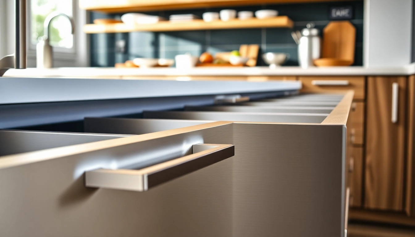 Showcasing a premium Metal Drawer System with sleek design and contemporary styling.