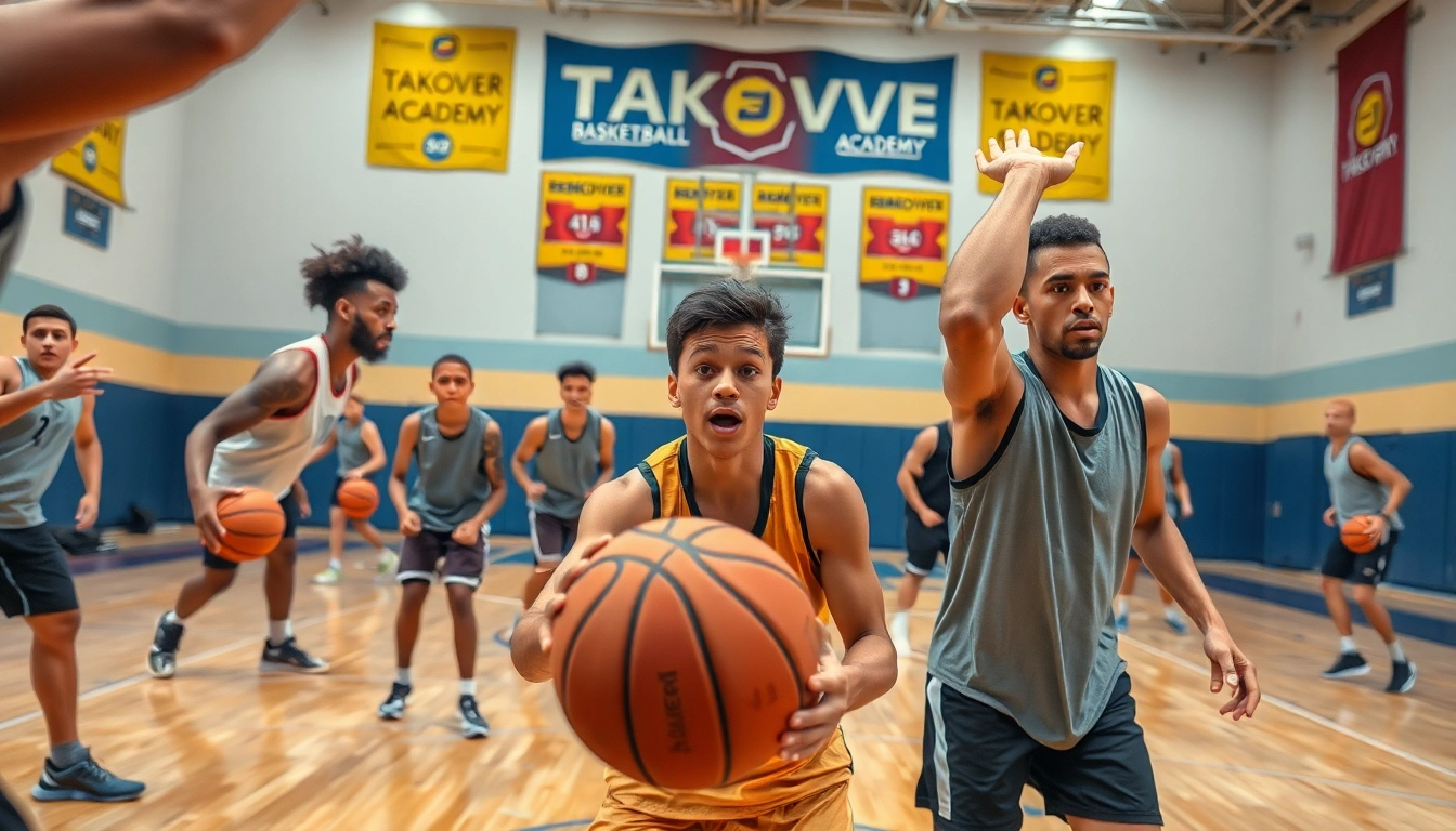 Young athletes showcasing skills at the Takeover Basketball Academy training session.