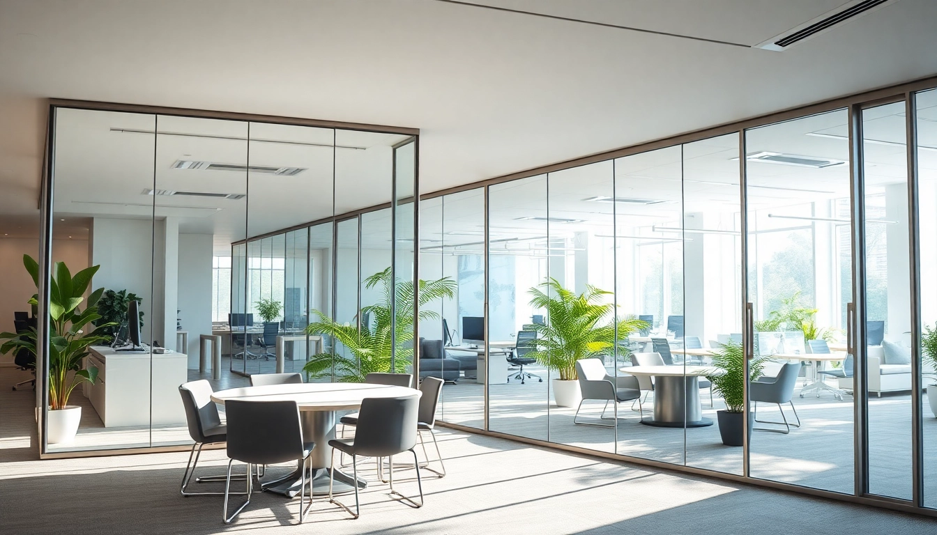 Enhance your office with movable glass partitions that create flexible and stylish spaces.