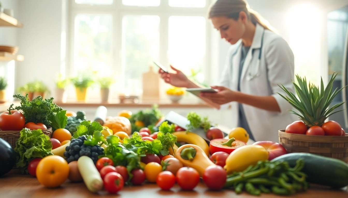 Artistically arranged meal plan for fat loss and weight loss on a kitchen table.