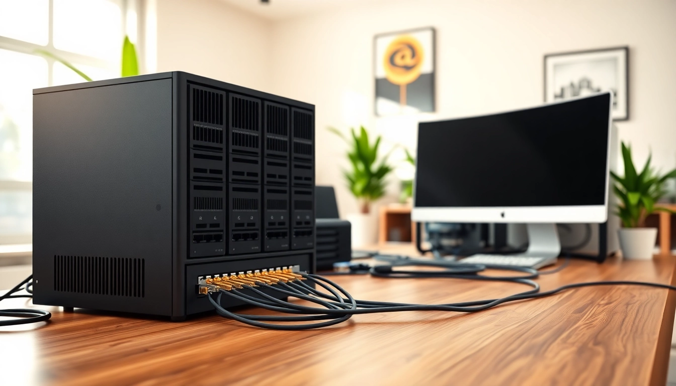 Optimize your network infrastructure with a clean and modern office setup featuring essential technology.