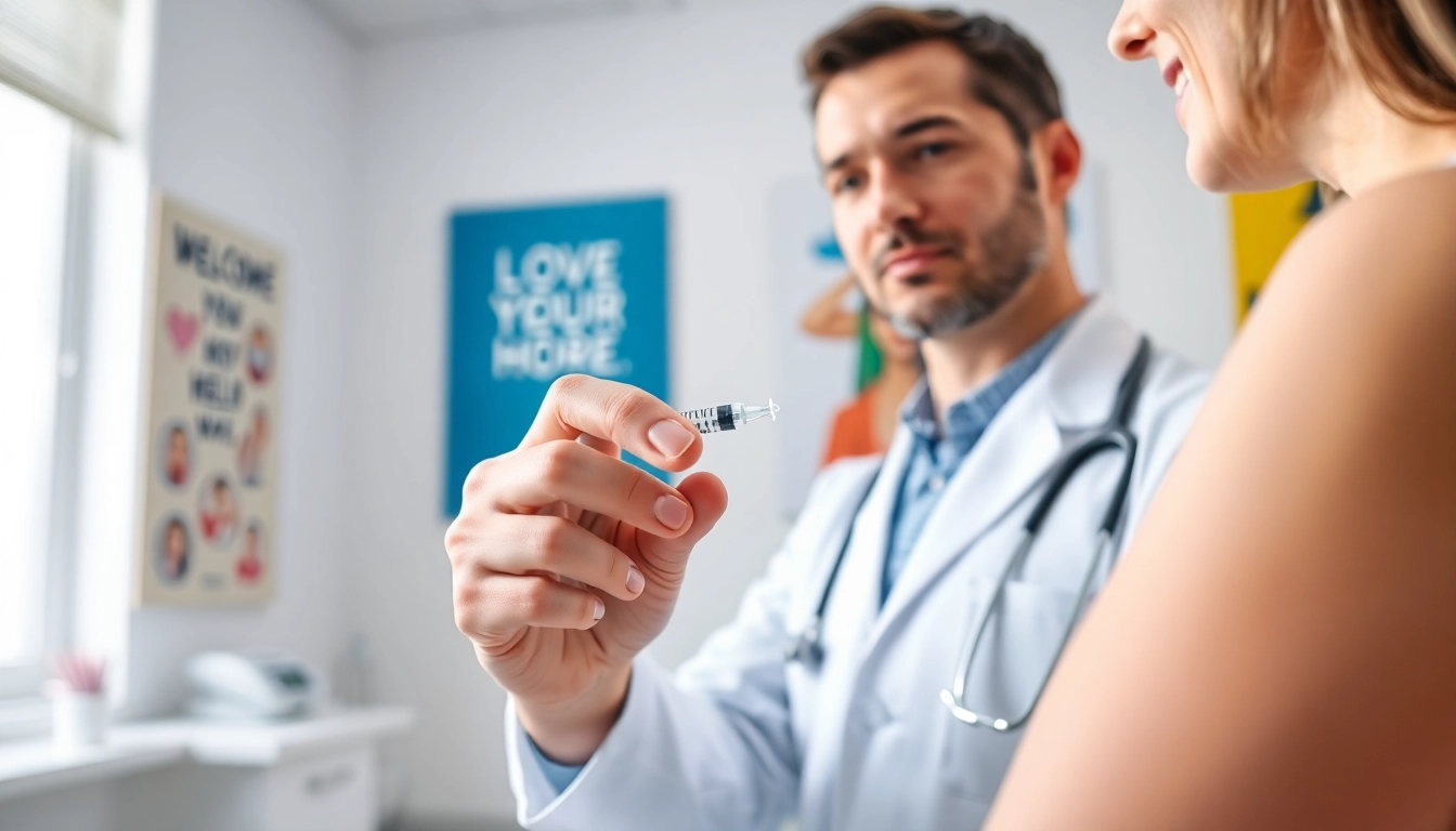 Demonstration of Injectable Weight Loss syringe usage in a healthcare consultation.