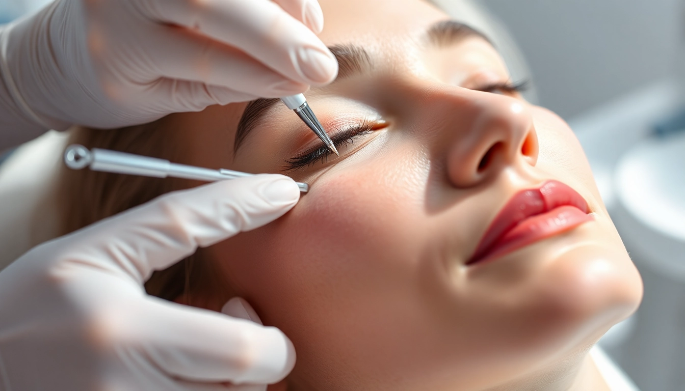 Clinician performing lifting threads pdo treatment in a serene clinic.