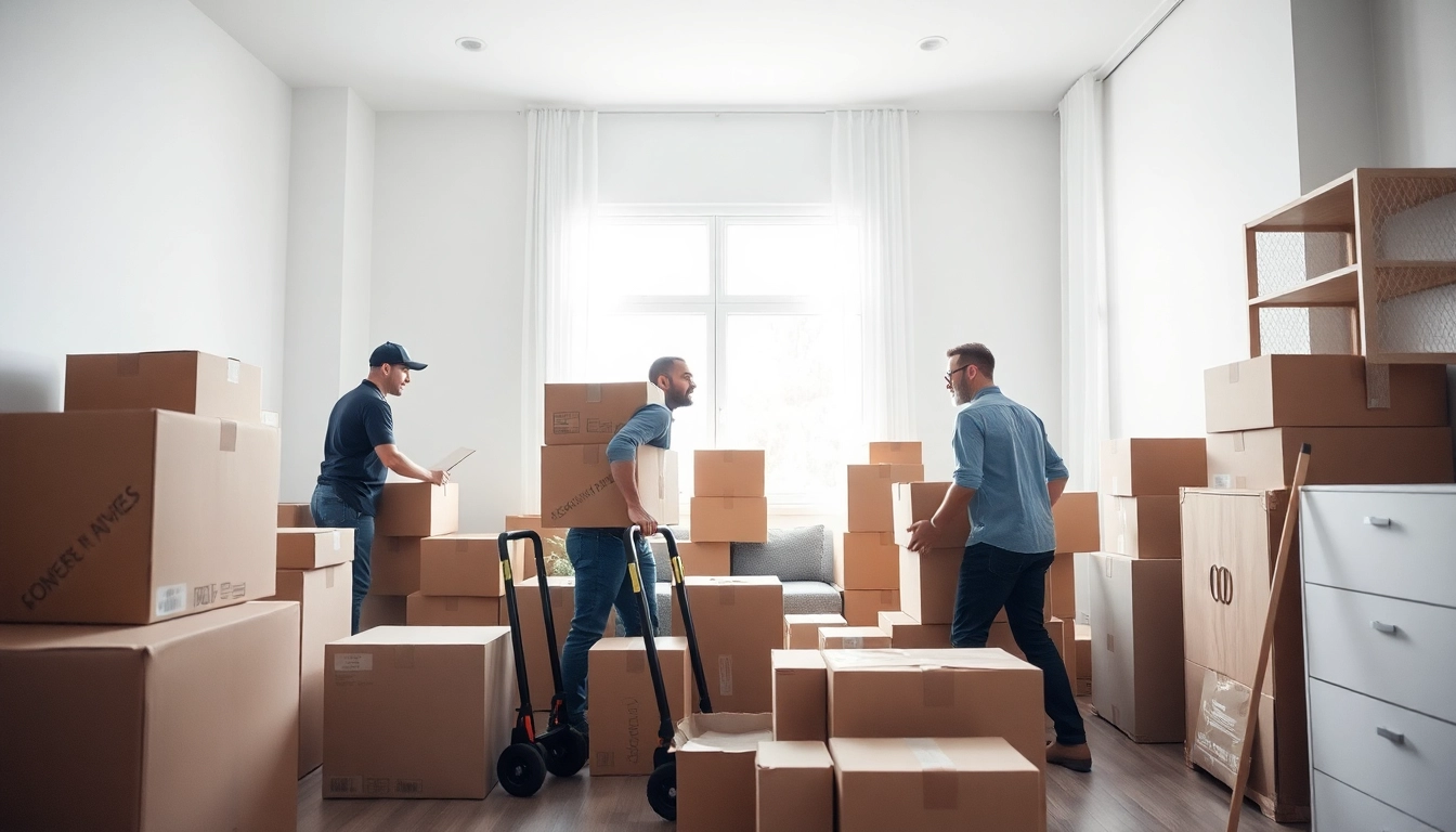 Movers Calgary efficiently preparing for a residential move, showcasing professionalism and organization.