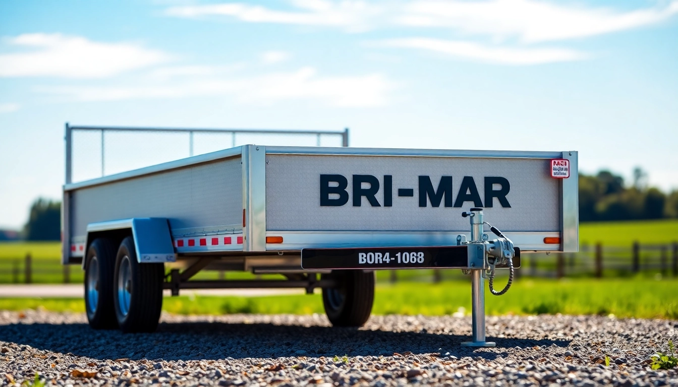 Bri-mar trailers for sale near me displayed in a scenic outdoor environment, highlighting its features.