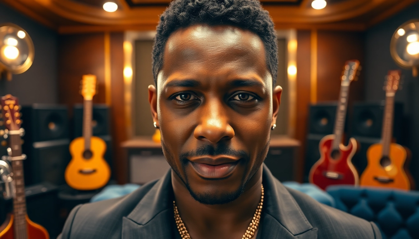 Explore baby face net worth 2023 alongside an elegant portrait of Babyface in a luxurious recording studio.