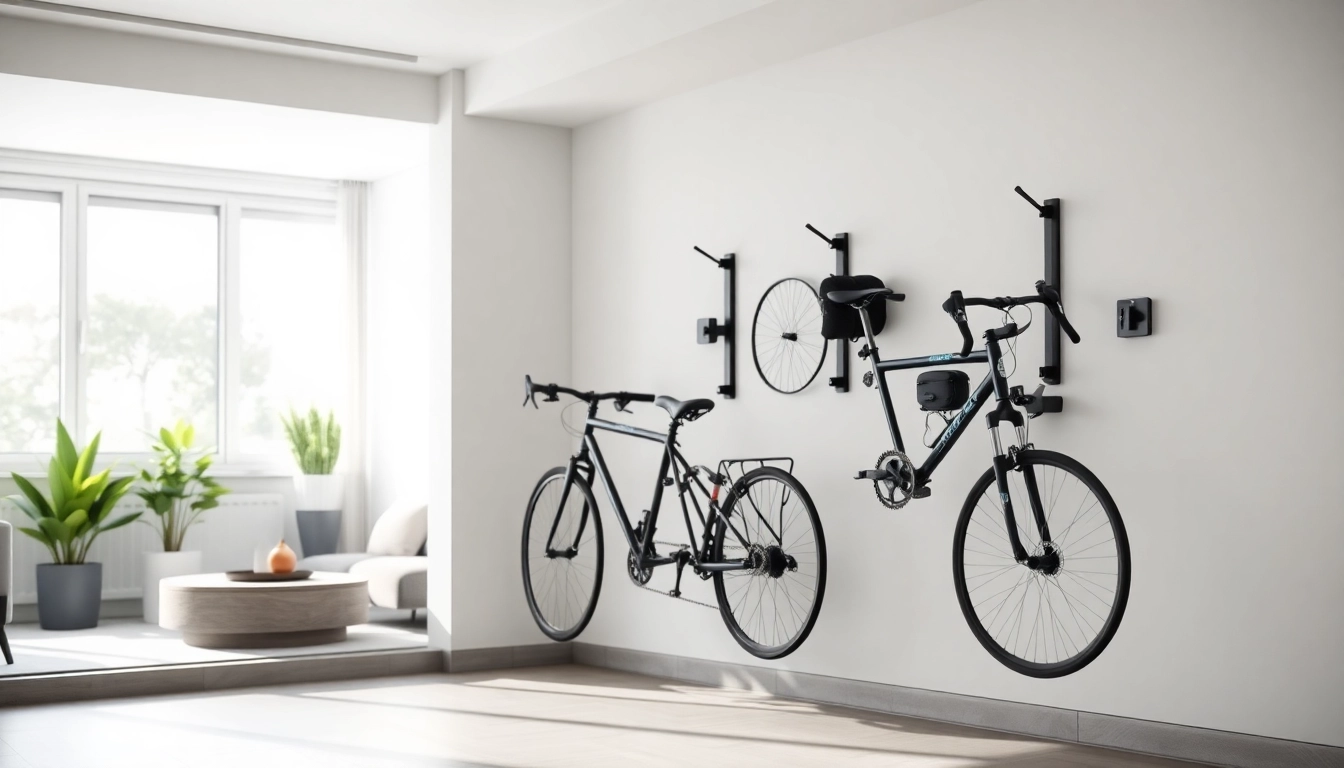 Organized urban bike storage solution in a modern apartment setting