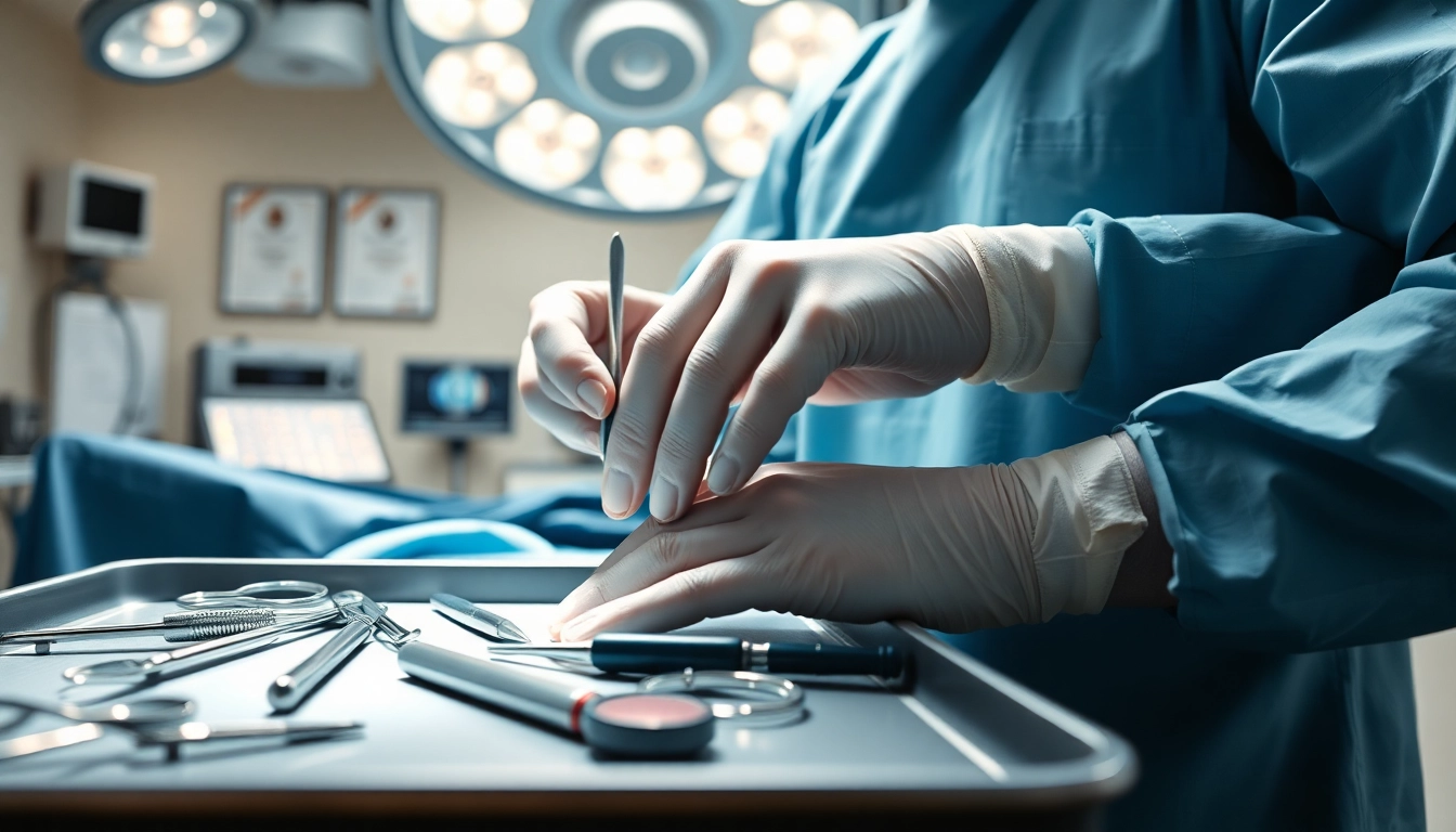 Handchirurgie Braunschweig: Handchirurg bei präziser Operation in modernem OP-Saal.