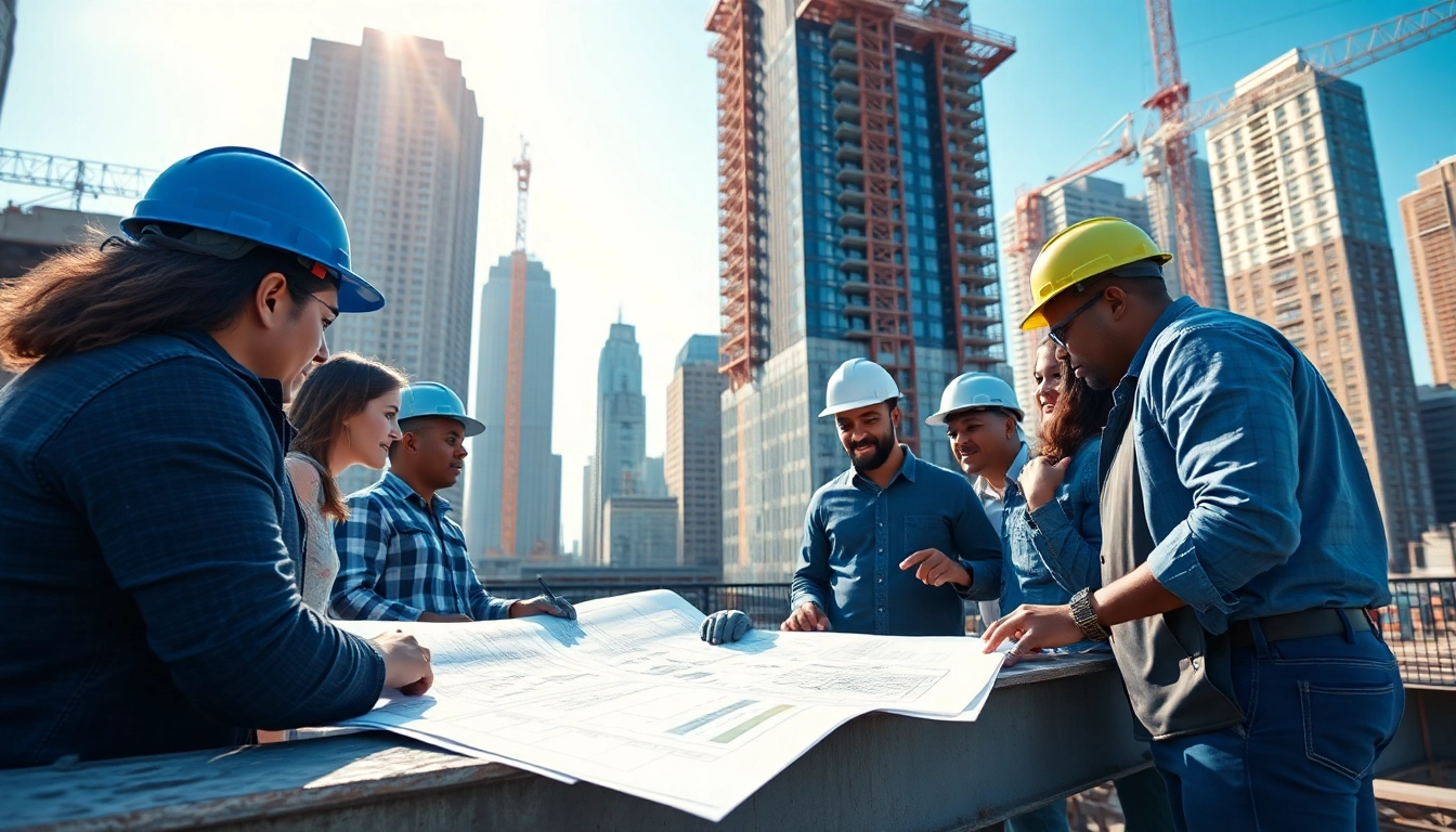 New York City General Contractor leading a collaborative construction project in an urban setting.