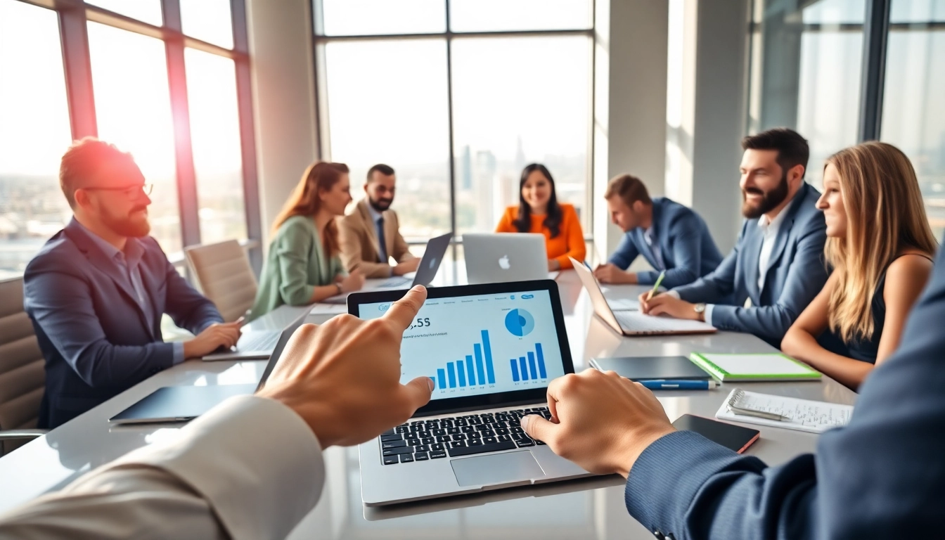 Engaging group discussion about amazon business wholesale in a modern office setting.
